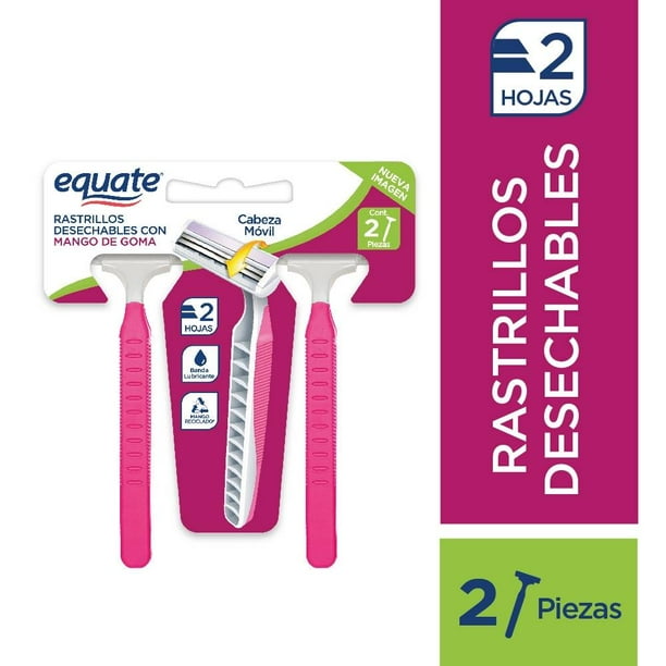 Rastrillo Equate para dama antidesliz 2 pzas