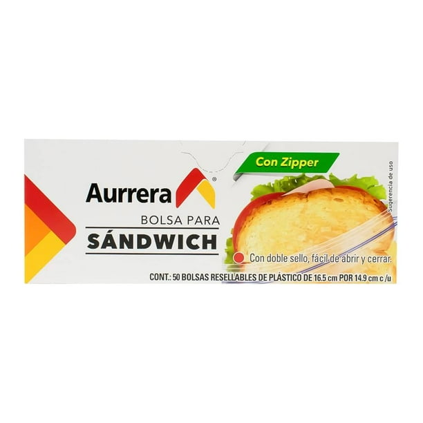 Bolsas para sándwich Aurrera 1 paquete con 50 pzas