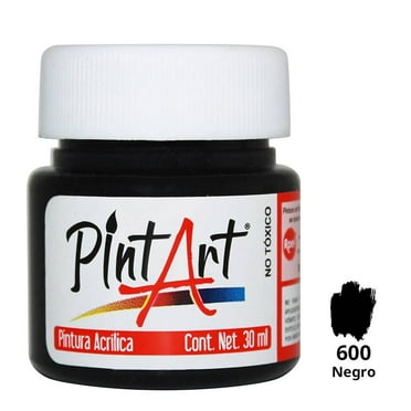 Pintura Pintart acrílico 600 negro 300 ml 1 pza
