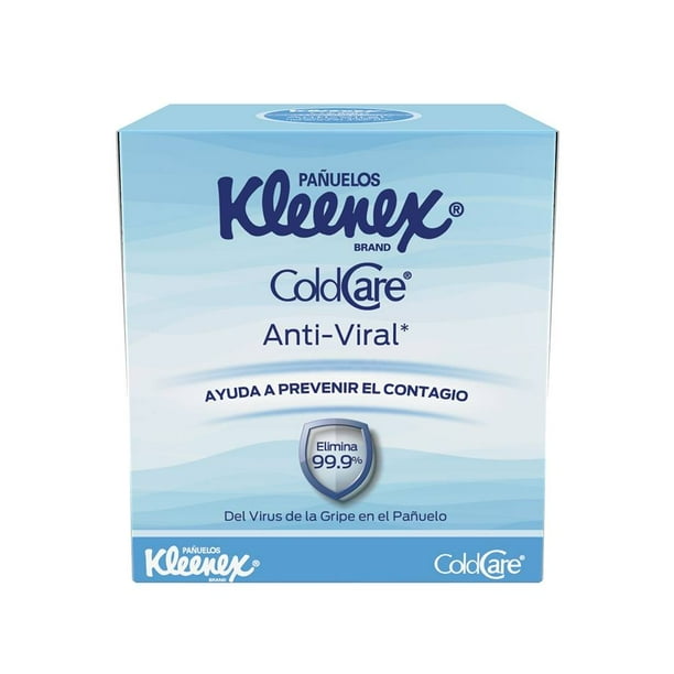 Pañuelos desechables Kleenex Cold Care anti viral 80 pzas