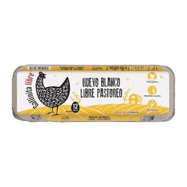 Huevo blanco Gallinita Libre 12 pzas