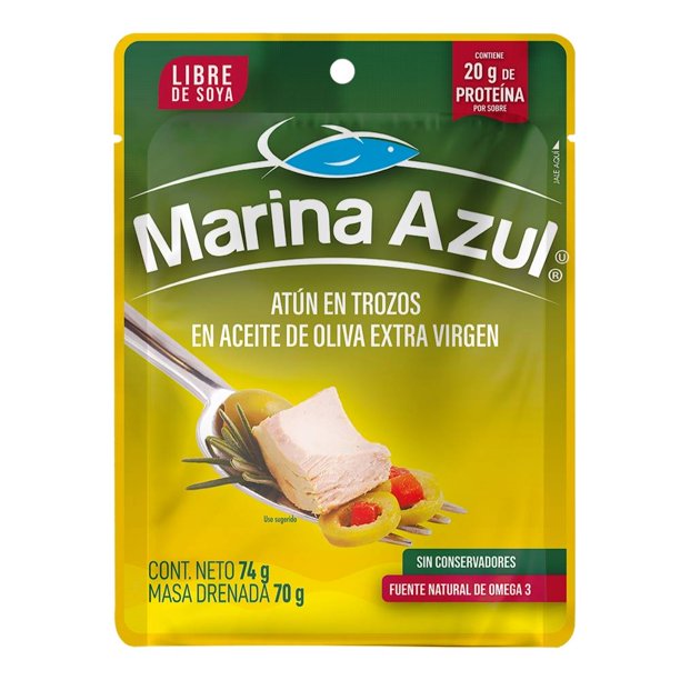 Lomo de atún Marina Azul aleta amarilla en aceite de oliva 74 g