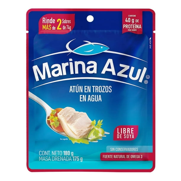 Lomo de atún Marina Azul aleta amarilla en agua 180 g