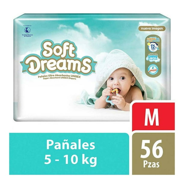 Pañales Soft Dreams etapa 3 mediano unisex 56  piezas