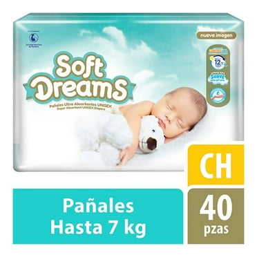 Pañales Soft Dreams talla chica unisex 40 pzas