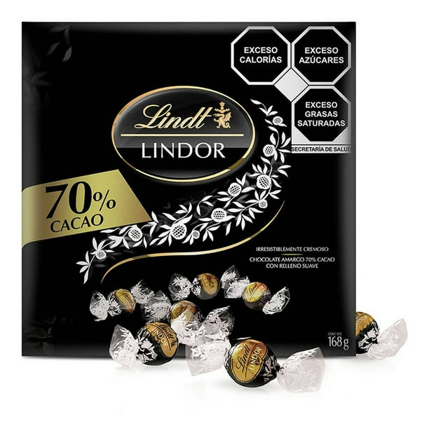 Trufas de chocolate Lindt Lindor 70% cacao con relleno suave 168 g