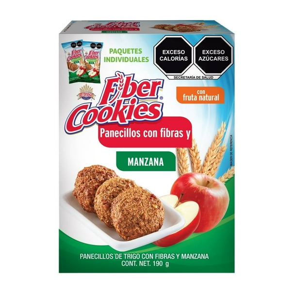 Panecillos Fiber Cookies con fibras y manzana 190 g