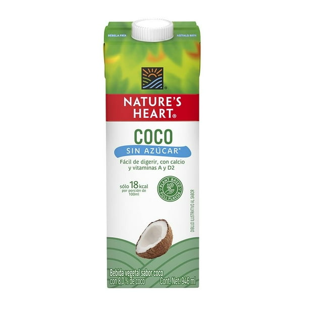 Bebida vegetal Nature's Heart sabor coco sin azúcar 946 ml