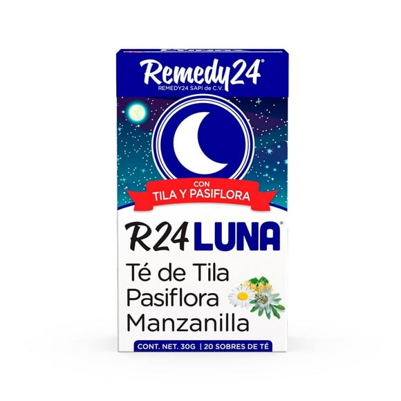 Té Remedy 24 luna pasiflora tila y manzanilla 20 pzas