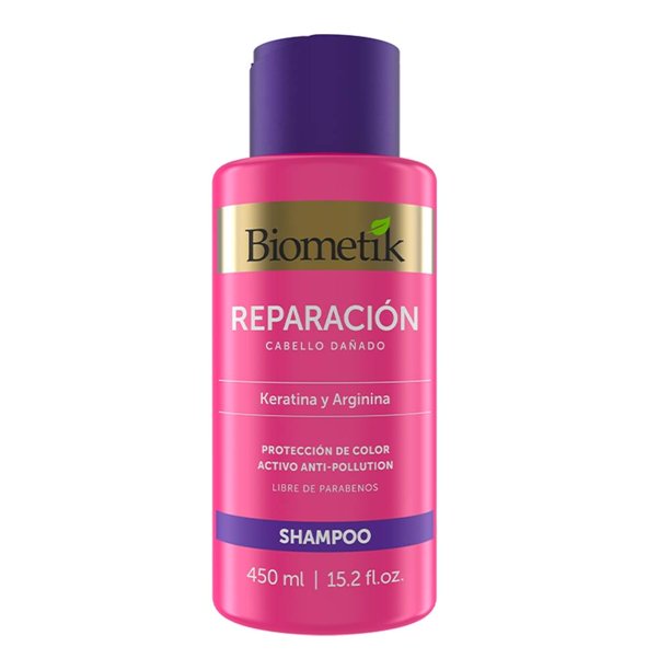 Shampoo Biometík Reparación keratina y arginina 450 ml