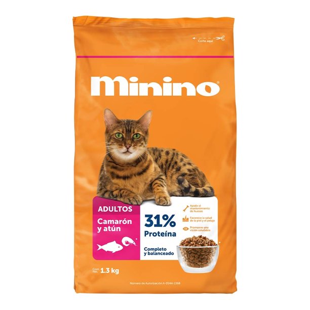 Alimento para Gato Minino Adulto Camarón y Atún 1.3 kg