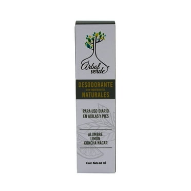 Desodorante Árbol Verde para axilas y pies alumbre limón y concha nácar 60 ml