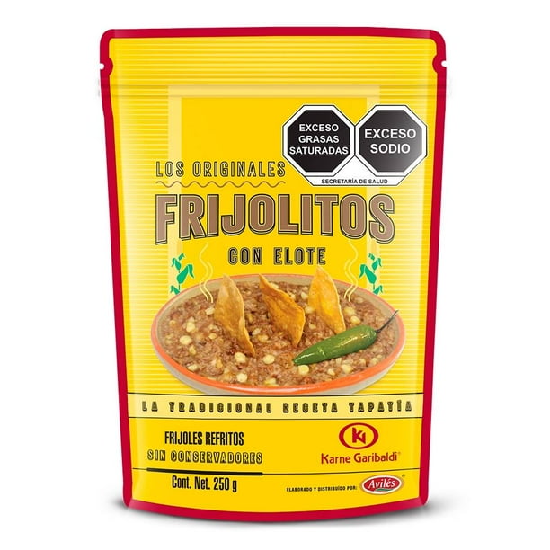 Frijoles Avilés Karne Garibaldi con elote 250 g