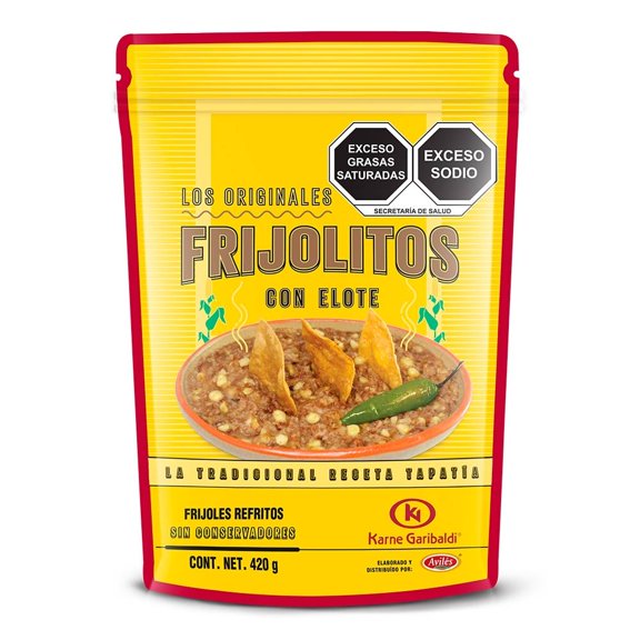 Frijoles refritos Avilés Karne Garibaldi con elote 420 g