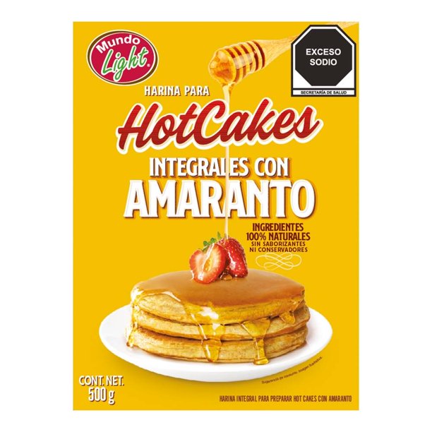 Harina para hot cakes Mundo Light integrales con amaranto 500 g