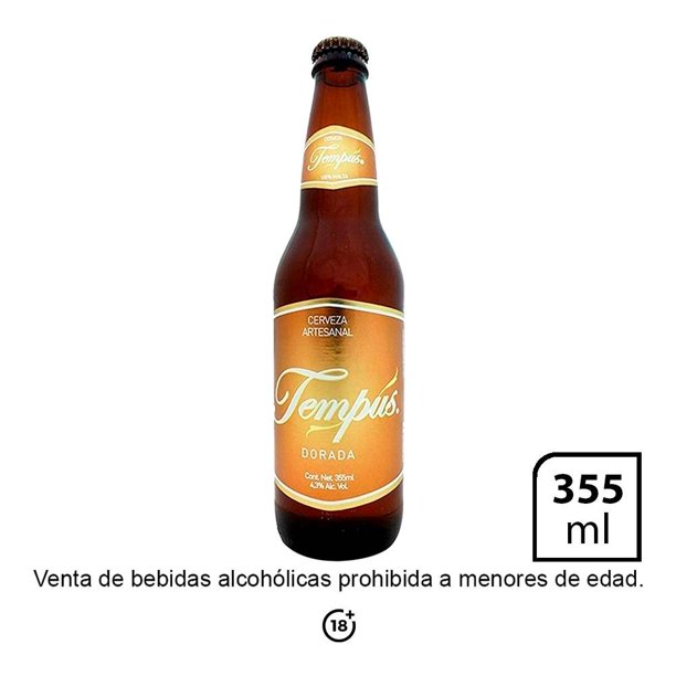 Cerveza Tempús dorada botella de 355 ml