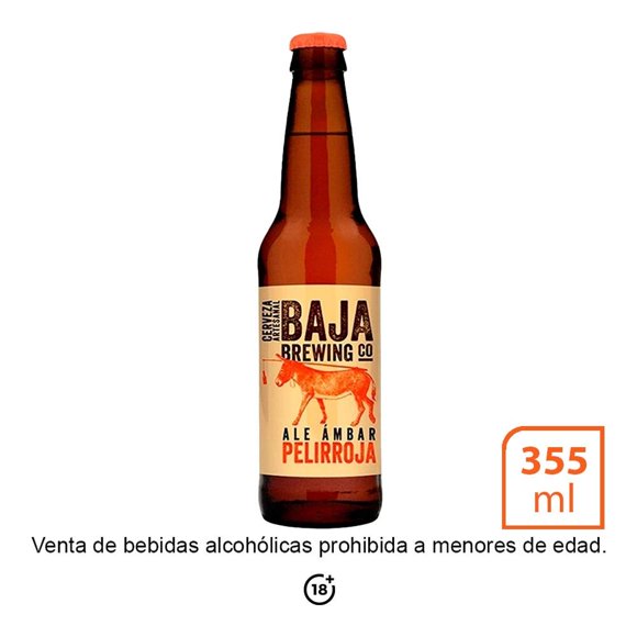 Cerveza artesanal Baja Brewing Co pelirroja ale ámbar 355 ml