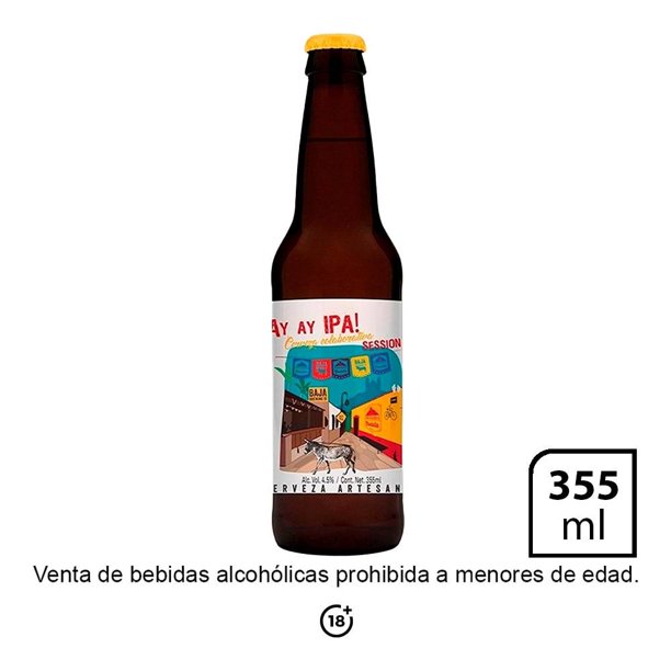 Cerveza artesanal Baja Brewing Co ay ay ipa! session 355 ml