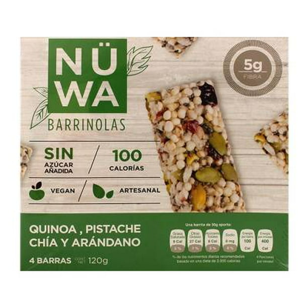 Barras Nüwa con quínoa, pistache, chía y arándano 120 g