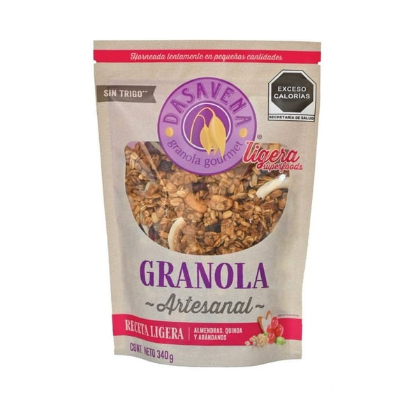 Granola Dasavena gourmet ligera con almendras quinoa y arándanos 340 g