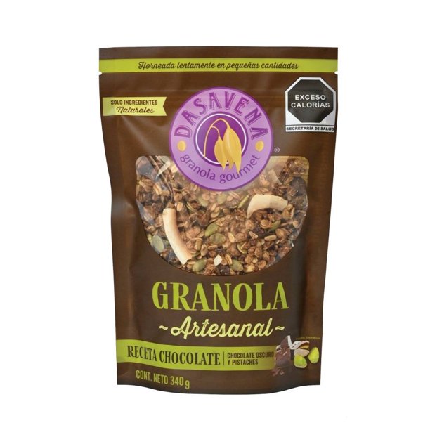 Granola Dasavena artesanal chocolate oscuro y pistaches 340 g