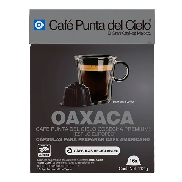 Cápsulas de café Punta del Cielo Oaxaca cosecha premium 16 pzas