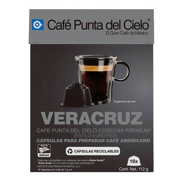 Cápsulas de café Punta del Cielo Veracruz cosecha premium 16 pzas