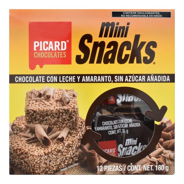 Mini snacks Nutri Energy chocolate con leche sin azúcar y amaranto 180 g