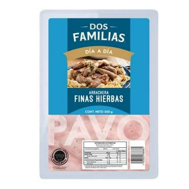 Arrachera de pavo Dos Familias congelada finas hierbas 500 g congelado
