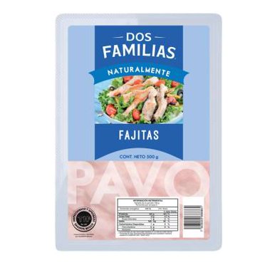 Fajitas de pavo Dos Familias congeladas naturalmente 500 g congelado