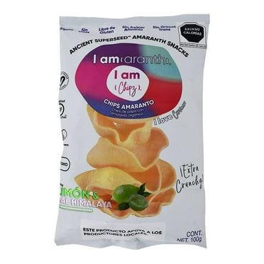 Chips de papa I am (aranth) I am (chipz) con amaranto sabor limón & sal Himalaya  100 g