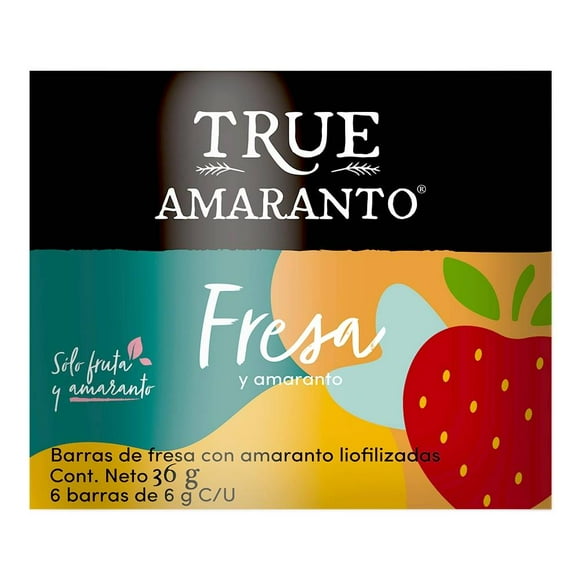 Barras de fruta liofilizada True Amaranto Fresa con amaranto 30 g