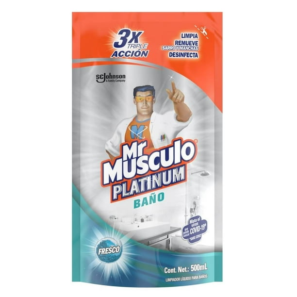 Limpiador líquido Mr Músculo baños platinum doypack 500 ml