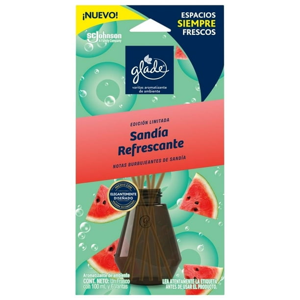 Aromatizante ambiental Glade sandía refrescante 100 ml y 6 varitas