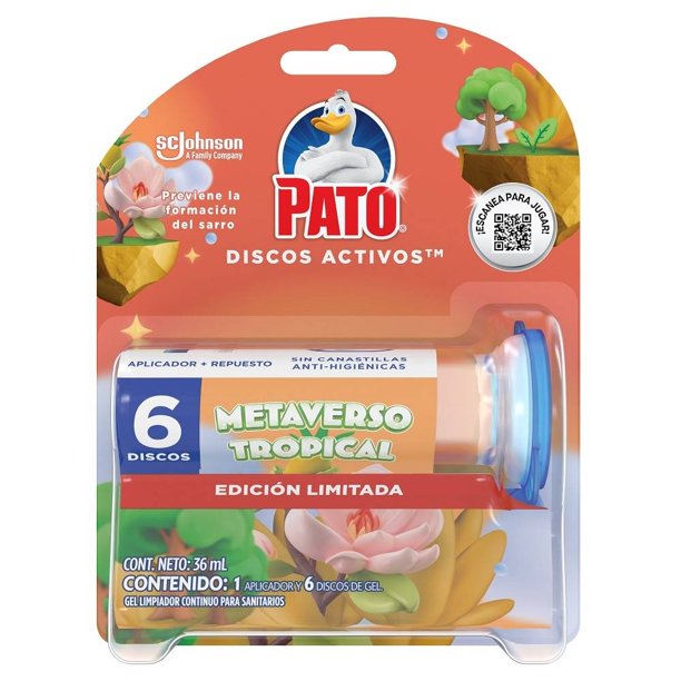 Gel Limpiador Pato Metaverso Tropical 1 aplicador y 6 Discos Activos
