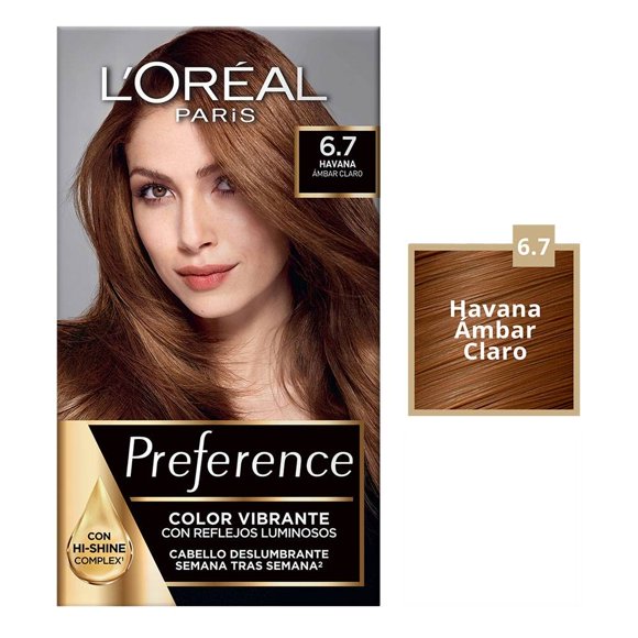 Tinte para cabello L'Oréal Preference 6.7 Havana ámbar claro