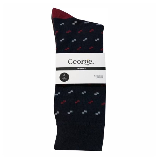 Calcetines George para Hombre, Multicolor Cuadros 5 Pares Unitalla