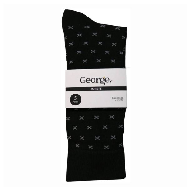 Calcetines George para Hombre, Multicolor Cruces 5 Pares Unitalla