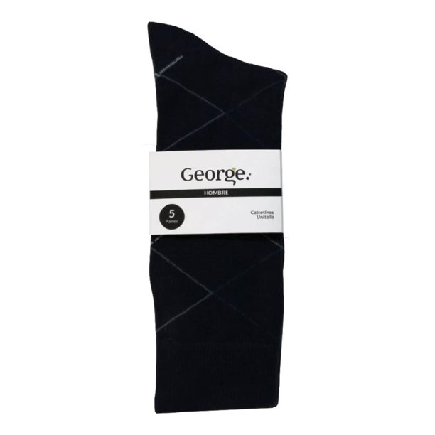 Calcetines George para Hombre, Multicolor Rombos 5 Pares Unitalla