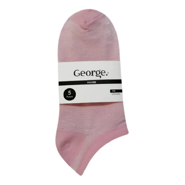 Tines George para Mujer, Multicolor Líneas y Flores 5 pares Unitalla