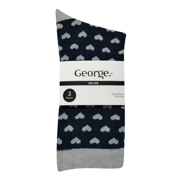 Calcetas George para Mujer, Corazones 3 Pares Unitalla