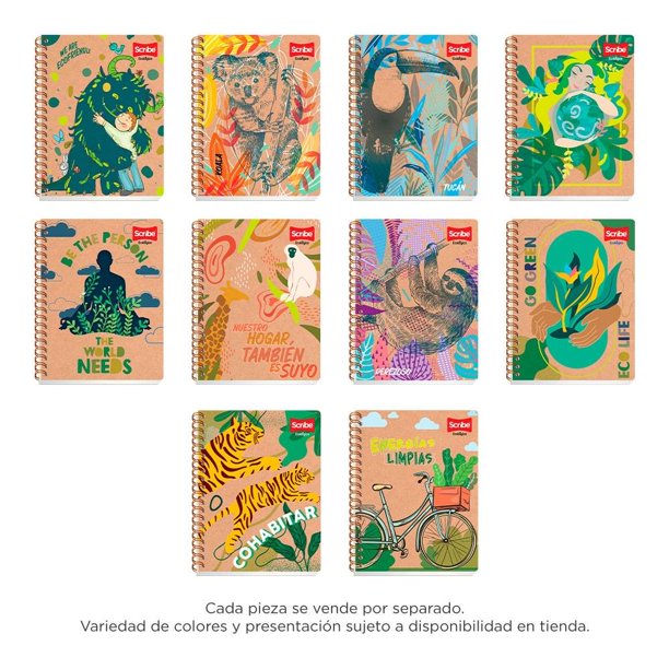 Cuaderno profesional Scribe Ecológico Cuadro Chico de 100 Hojas Varios Modelos 1 pza