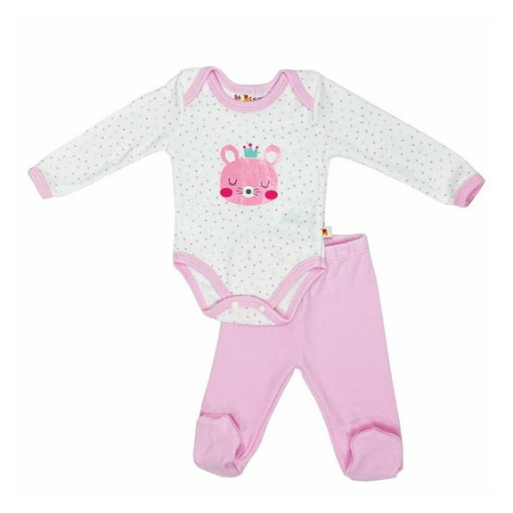 Pañalero con Pantalón Baby Circus Niña Talla 3 Meses Puntos Conejita Rosa 2 Piezas