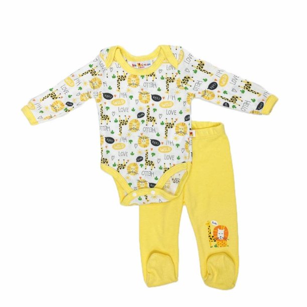 Pañalero con Pantalón Baby Circus Unisex Talla 0 Meses Animales Amarillo 2 Piezas