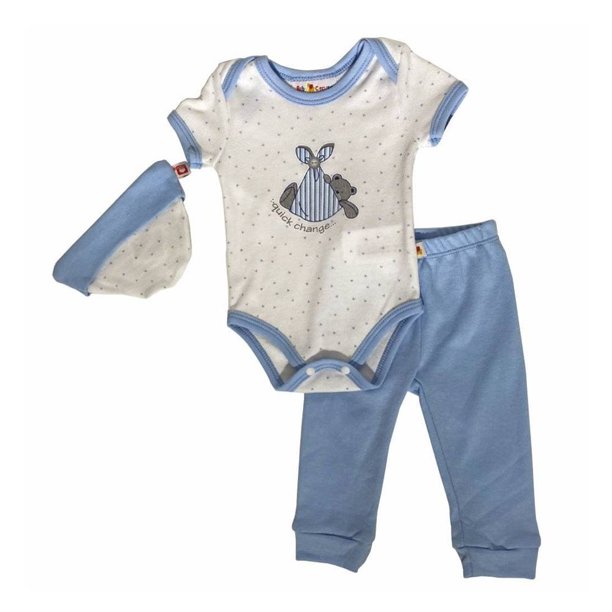 Pañalero con Pantalón Baby Circus Niño Talla 3 Meses Osito Puntos con Gorro 3 Piezas