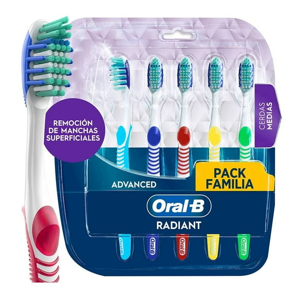 Cepillo dental Oral-B Advanced radiant Medio 5 pzas