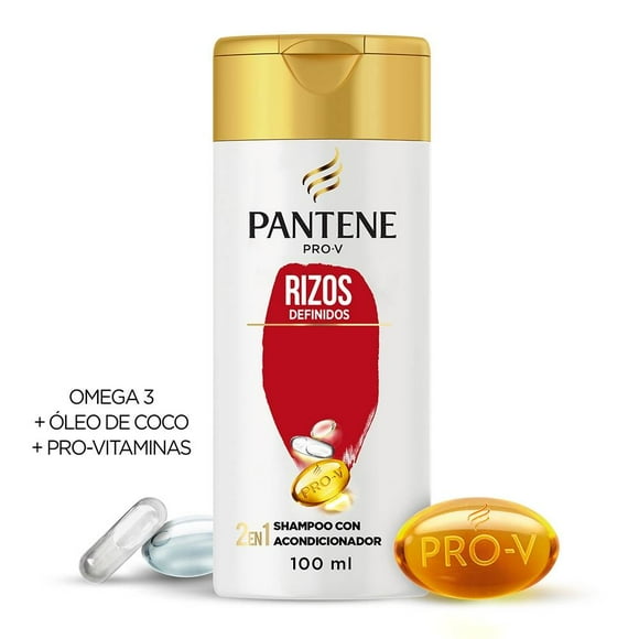 Shampoo Pantene Pro V 2 en 1 rizos definidos 100 ml