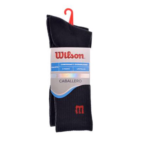 Calcetas Wilson para Hombre, Arco Reforzado 3 Pares Negro Unitalla