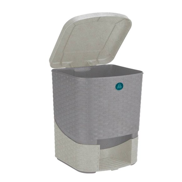 Bote de Basura Plásticos La Ardilla Terragave Rattan 15 l Beige