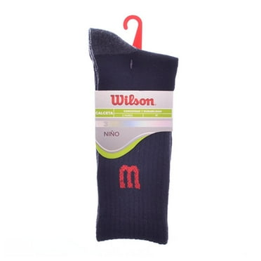 Calcetas Wilson para Hombre, 3 Pares Negro Talla M